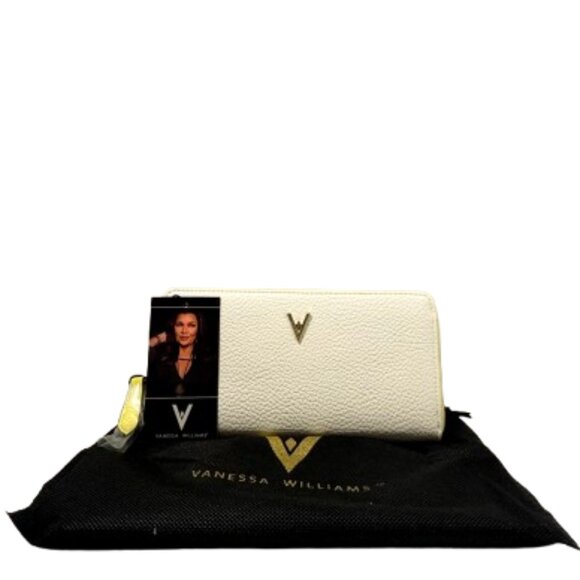 NWT Vanessa Williams White Wallet with Yellow trim - Picture 3 of 8